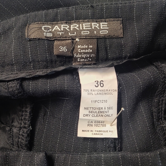 CARRIERE Black Pants Wide Leg w Pinstripe - Picture 8 of 11